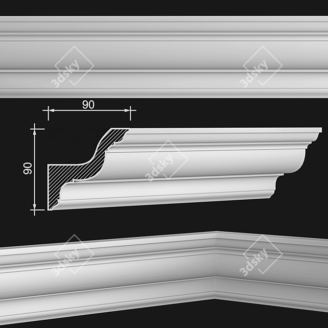 IllumiCrown KS001 Lighted Cornice 3D model image 1