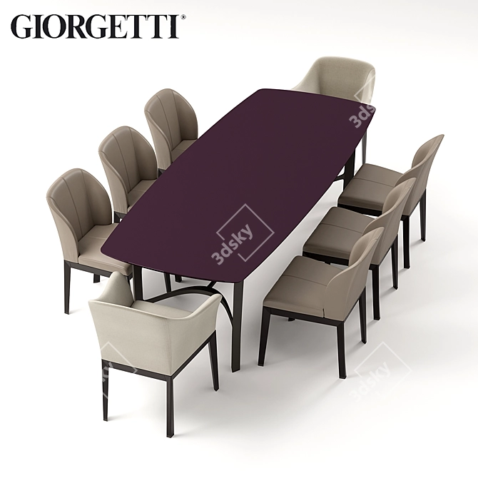 Giorgetti Normal Table Set 3D model image 2