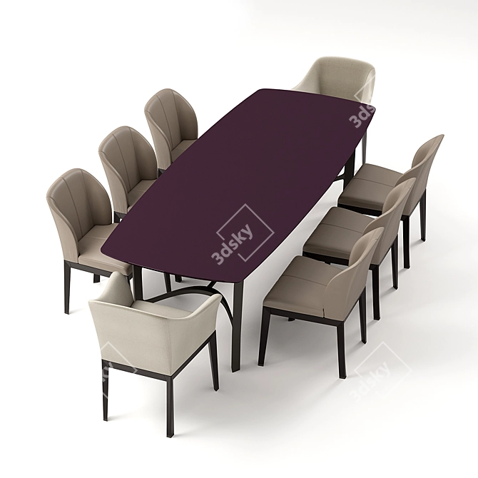 Giorgetti Normal Table Set 3D model image 6