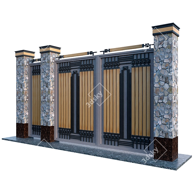 Ethnic Style Gates 3D model image 1