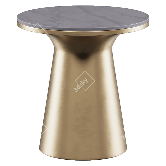 Marble Pedestal Side Table 3D model image 1