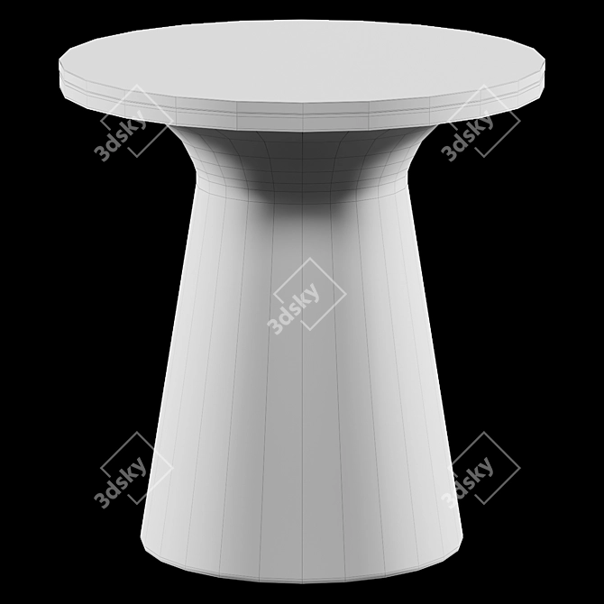 Marble Pedestal Side Table 3D model image 2