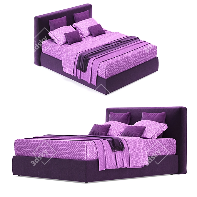 MyPlace Amethyst Bed - Luxurious Comfort 3D model image 2