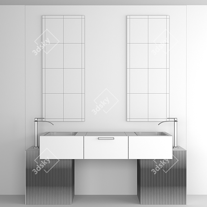 Modern Bathroom Furniture Set 3D model image 4