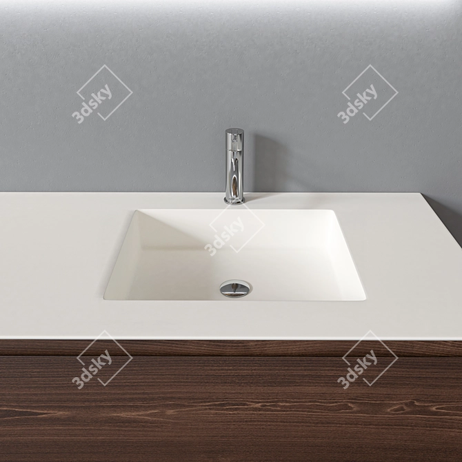 Antonio Lupi Panta Rei 01: Sleek Designer Sink and Mirror Set 3D model image 3