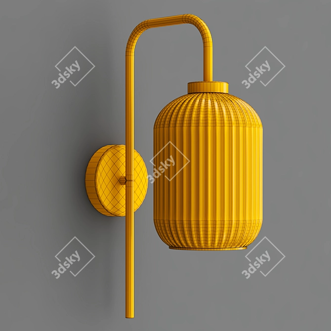 Elegant Brass Pink Wall Lamp 3D model image 3
