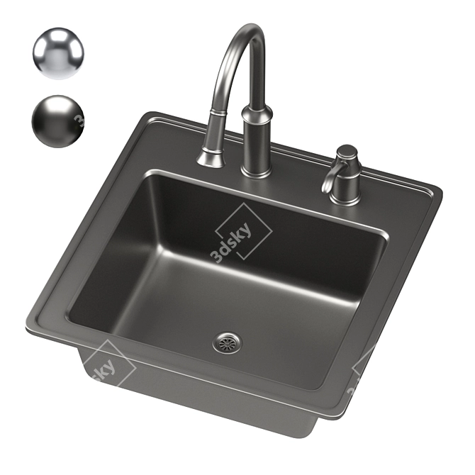 Modern MOEN Sink: Sleek Design 3D model image 1