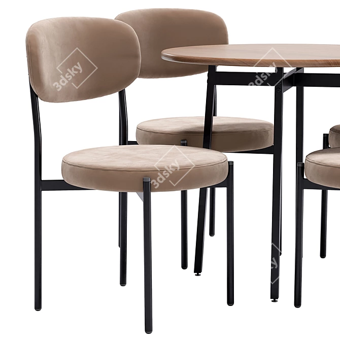 Modern Mason Dining Chair and Madison Table 3D model image 4