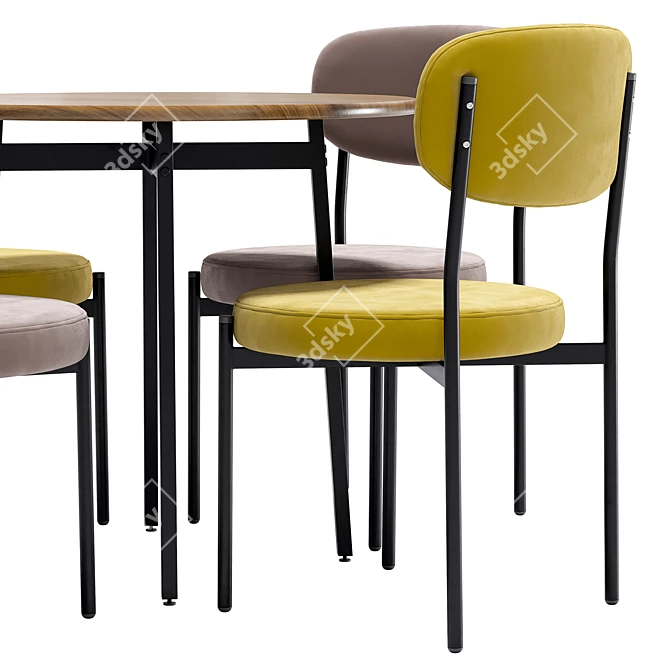 Modern Mason Dining Chair and Madison Table 3D model image 5