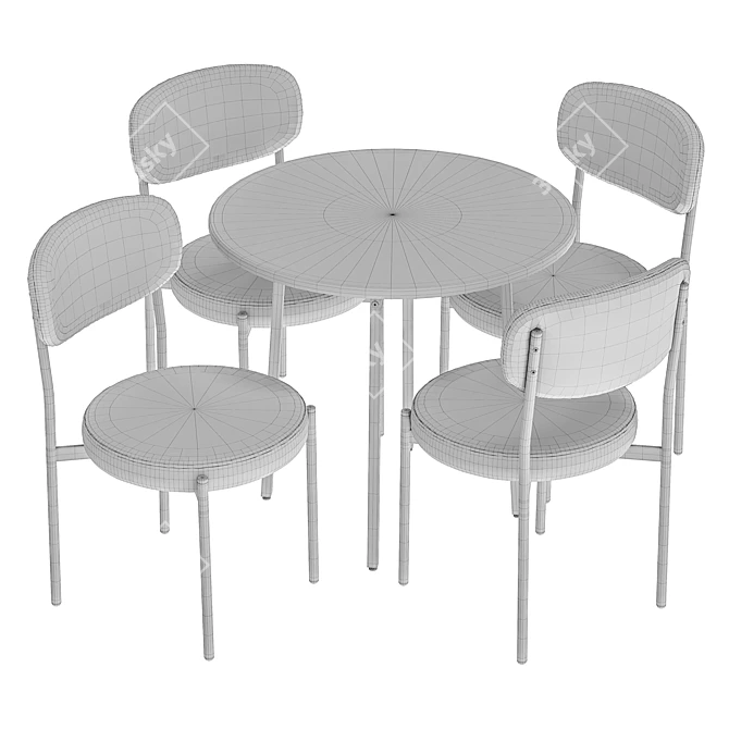 Modern Mason Dining Chair and Madison Table 3D model image 6