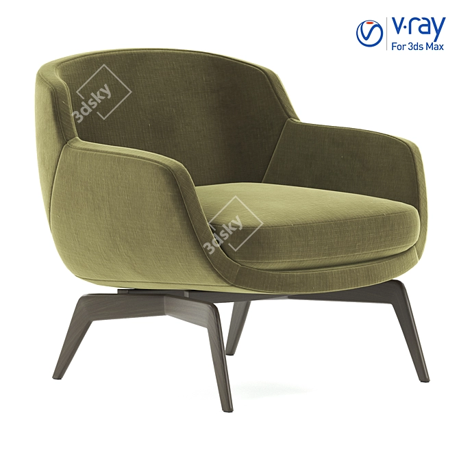 Sleek Minotti BELT: Modern Armchair 3D model image 1