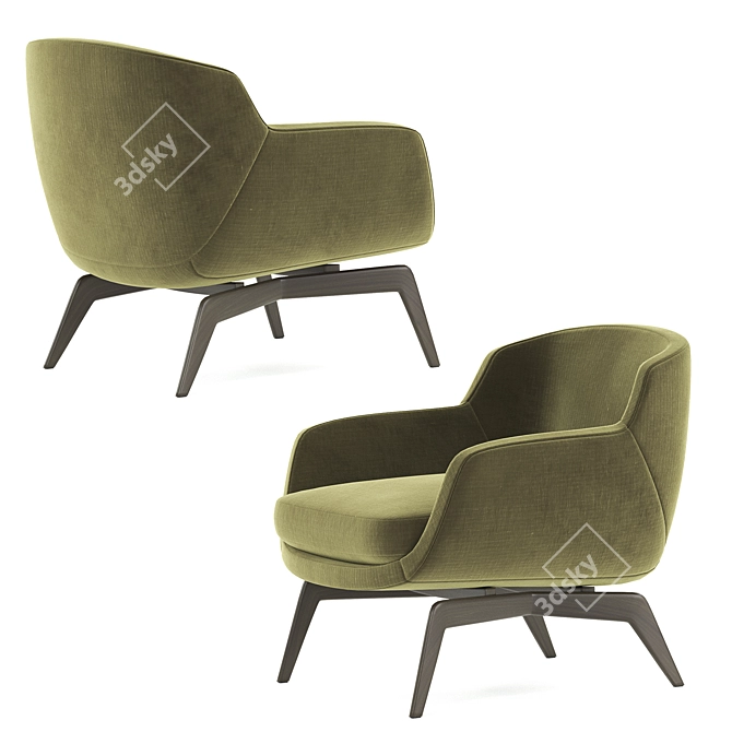 Sleek Minotti BELT: Modern Armchair 3D model image 5