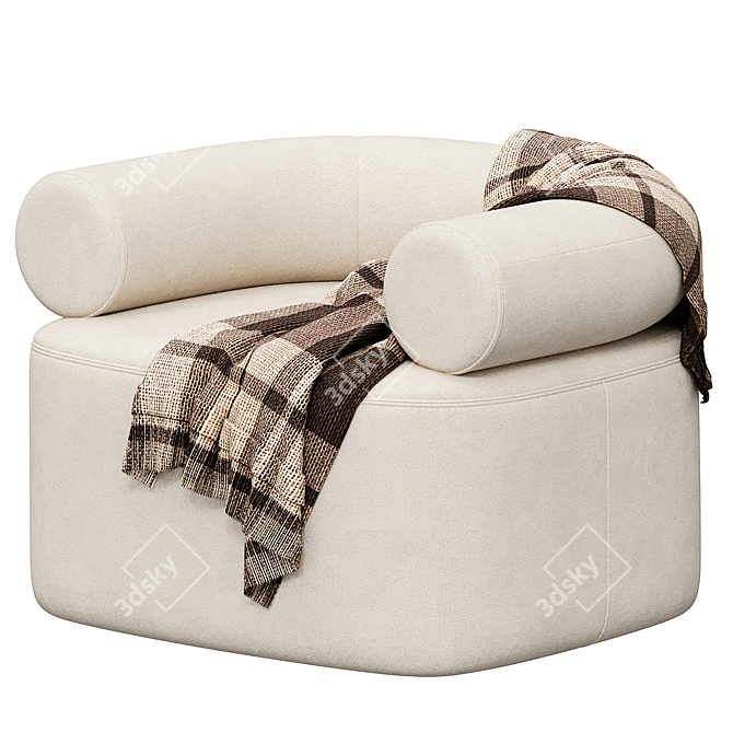 Luxury Velvet Chair: SARAH ELLISON Huggy 3D model image 2