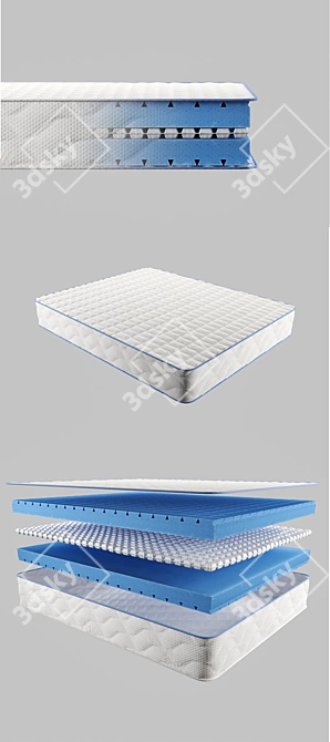 3D Mattress Collection: Versatile Designs & High-Quality Materials 3D model image 3