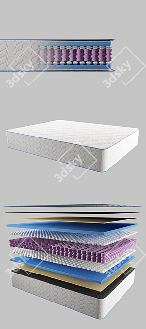 3D Mattress Collection: Versatile Designs & High-Quality Materials 3D model image 4