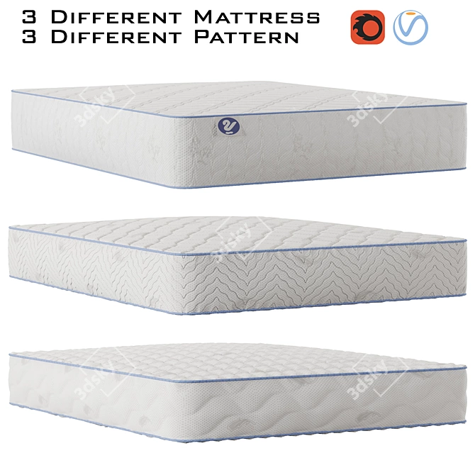 3D Mattress Collection: Versatile Designs & High-Quality Materials 3D model image 9