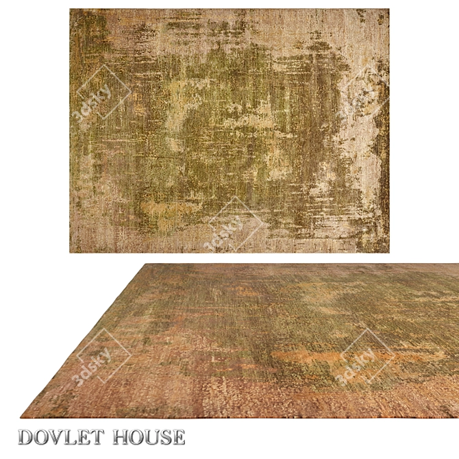 Luxury Silk and Wool Blend Dovlet House Carpet 3D model image 1