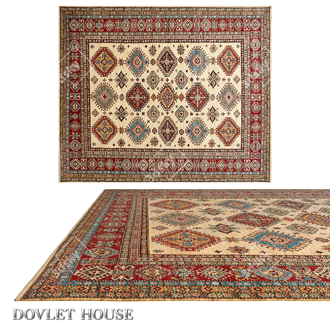 Title: DOVLET HOUSE Wool Carpet (art.16266) 3D model image 1