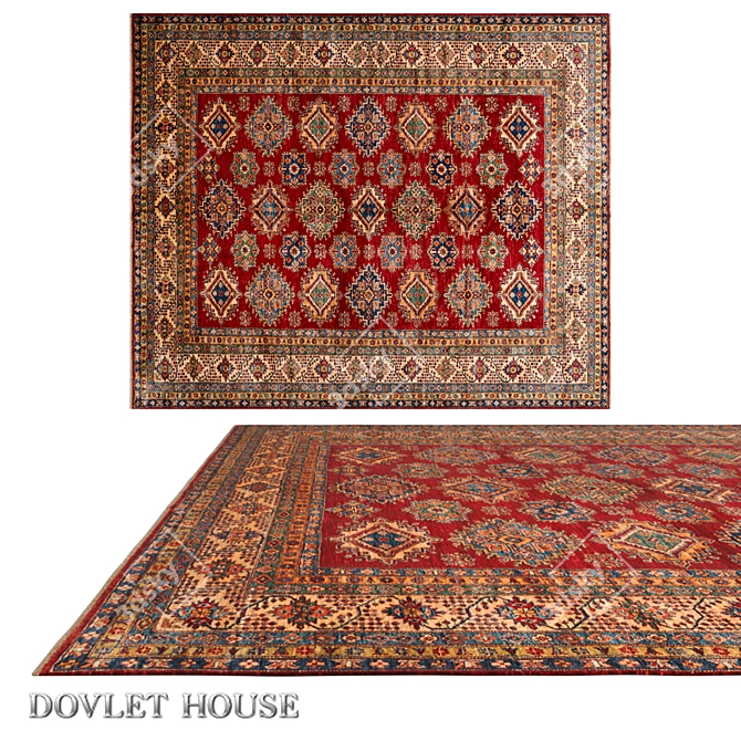 Title: DOVLET HOUSE Wool Carpet (Art 16273) 3D model image 1