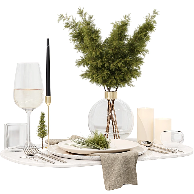 Elegant Table Setting Set 3D model image 2