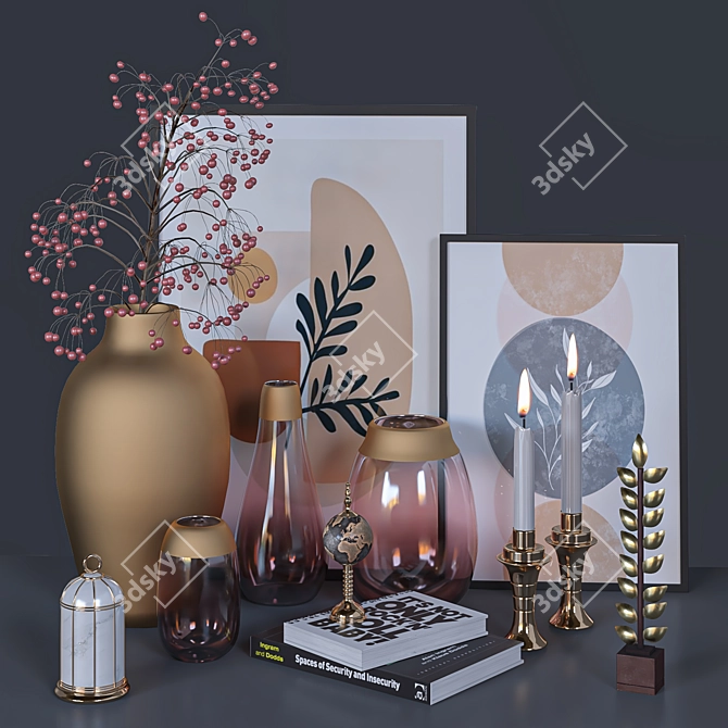 Elegant 2015 Decorative Set 3D model image 1