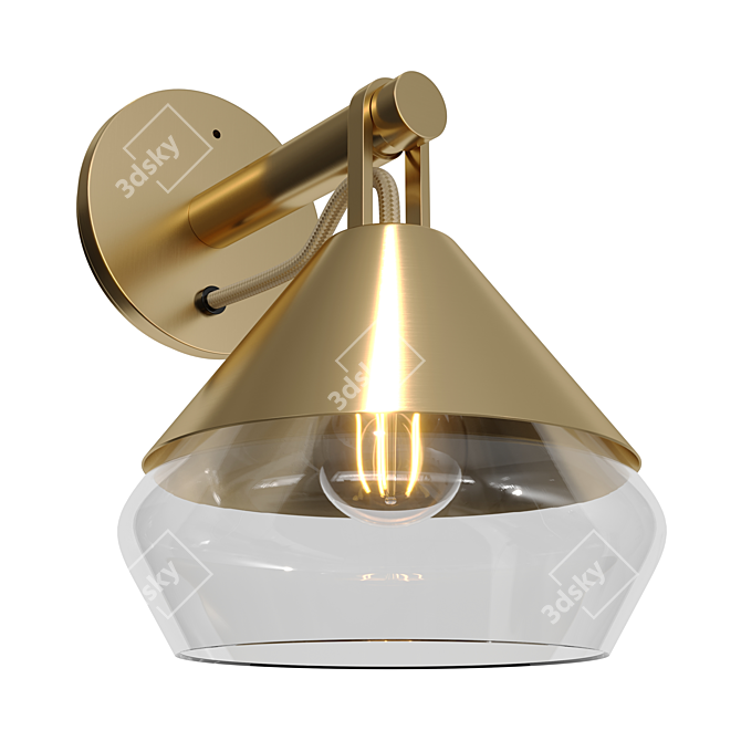 Artico Hatti Wall Sconce: Elegant Lighting Solution 3D model image 2