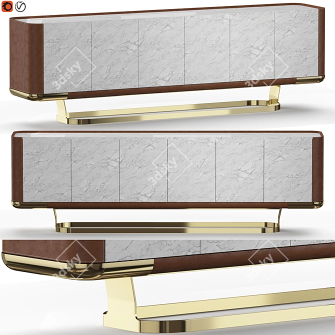 Elegant Concord Sideboard: Modern Luxury Storage 3D model image 1