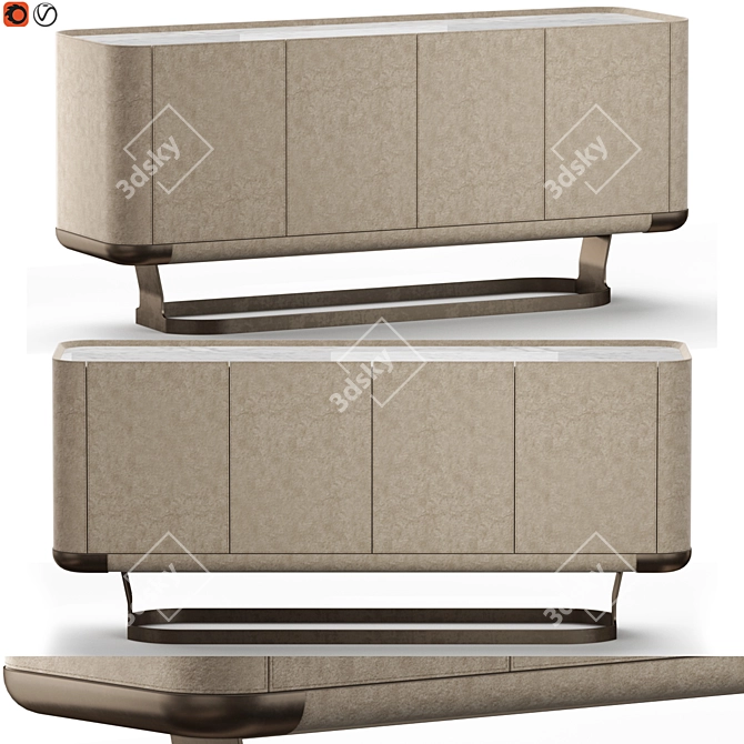 Elegant Concord Sideboard: Functional Sophistication 3D model image 1