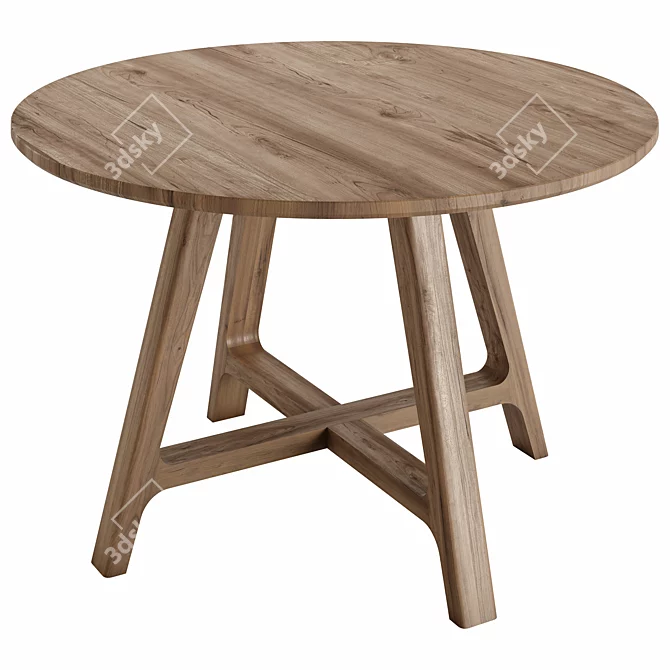 Sleek Surly Round Dining Table 3D model image 2
