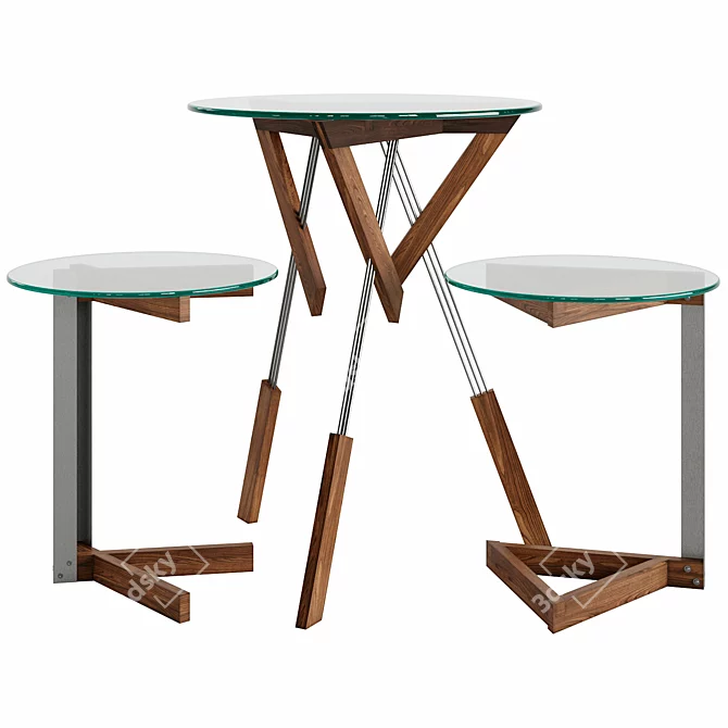 Szenegestell Table Set: Chic and Modern 3D model image 1