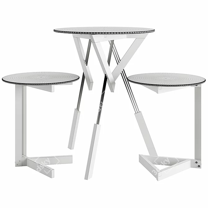 Szenegestell Table Set: Chic and Modern 3D model image 2