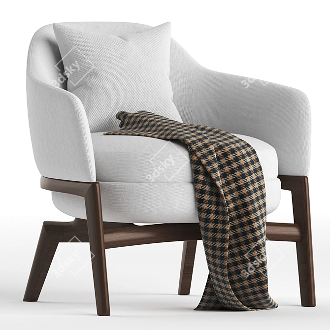 Piaval Macaron Armchair: Modern Elegance for Your Space 3D model image 1