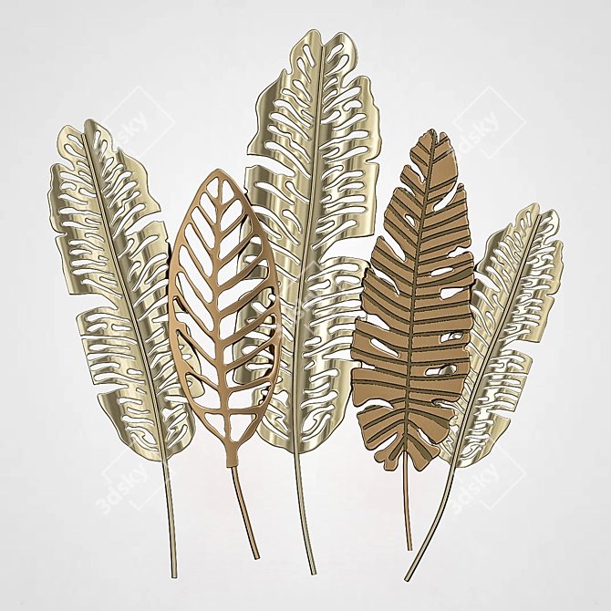 Leaf Design Wall Decor 3D model image 2