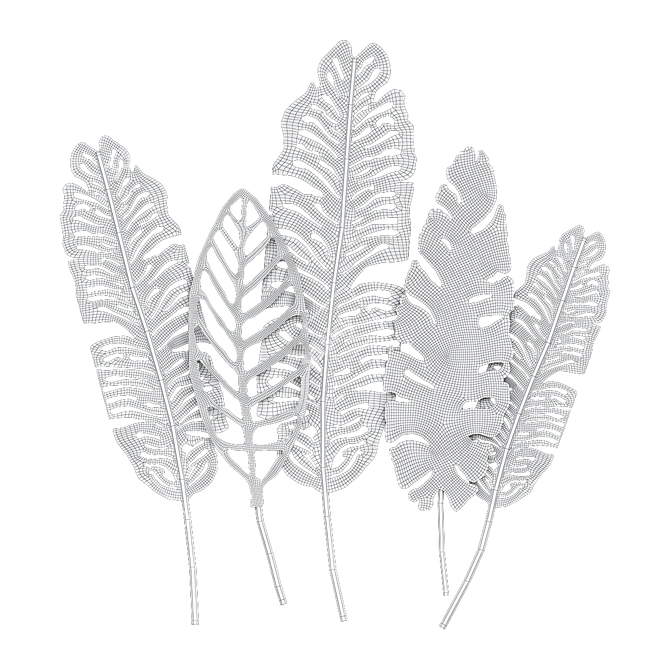 Leaf Design Wall Decor 3D model image 3