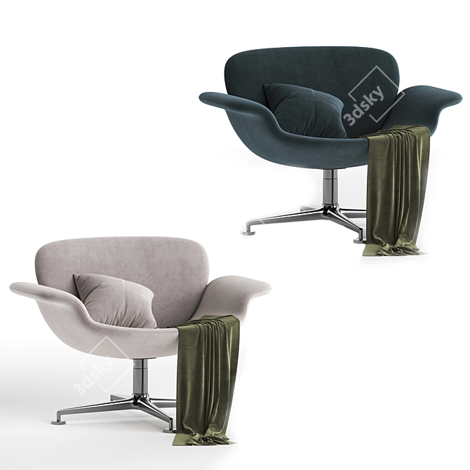 Versatile Swivel Lounge Chair 3D model image 2