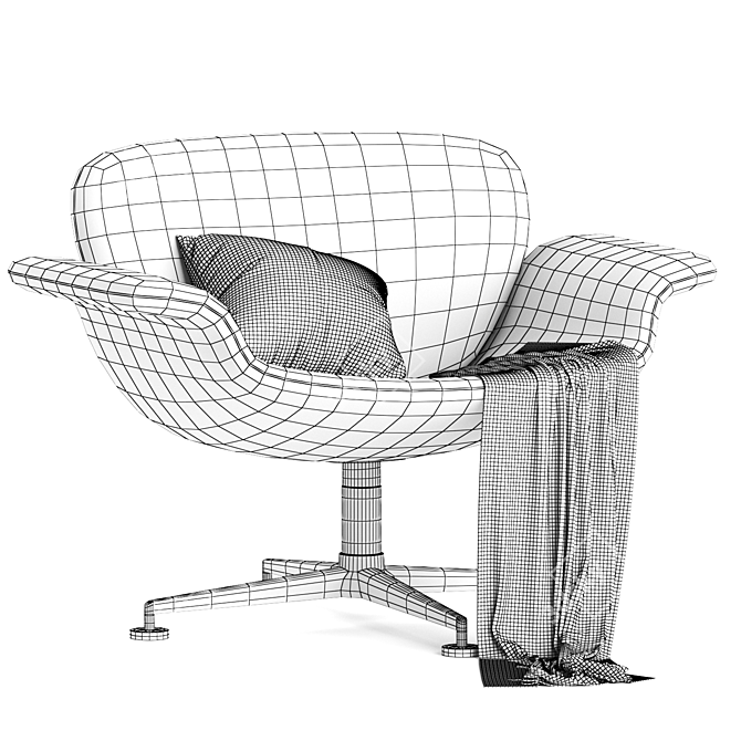 Versatile Swivel Lounge Chair 3D model image 9