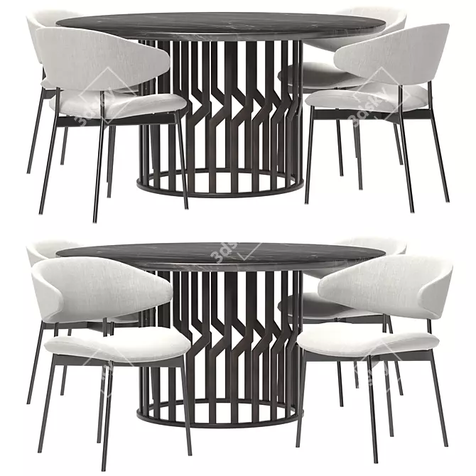 Luz Intreccio Dining Set 3D model image 1