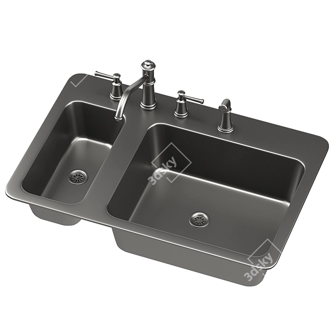 Modern MOEN Sink: Sleek Design & Maximum Functionality 3D model image 2