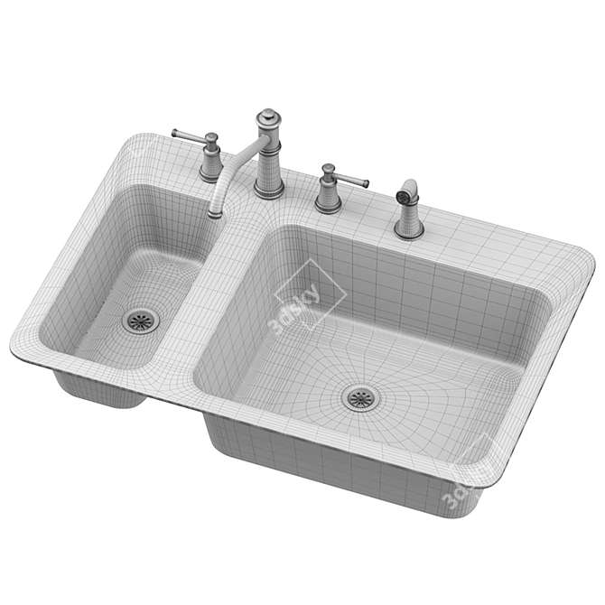 Modern MOEN Sink: Sleek Design & Maximum Functionality 3D model image 3