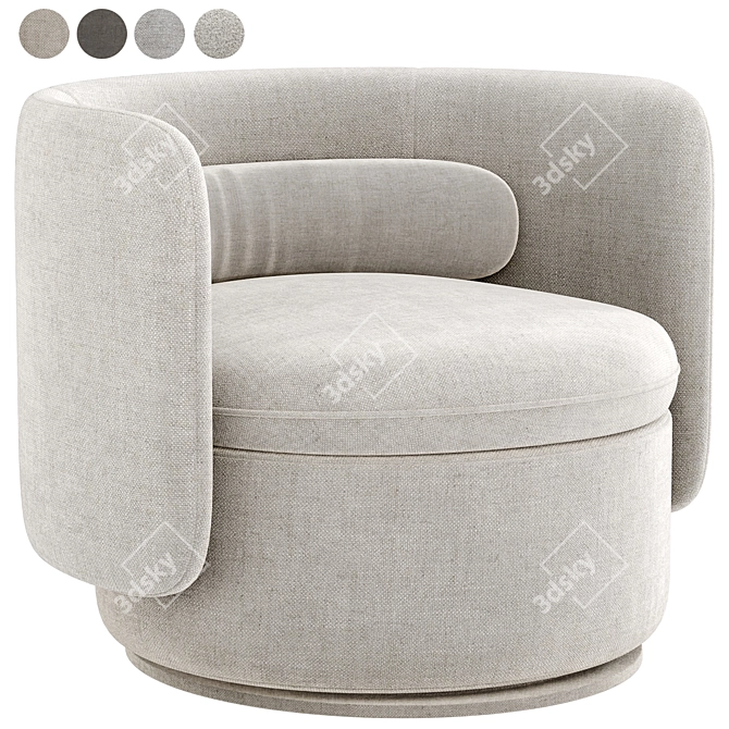 Italian Elegance at its Finest: Alessandra Swivel Armchair 3D model image 1