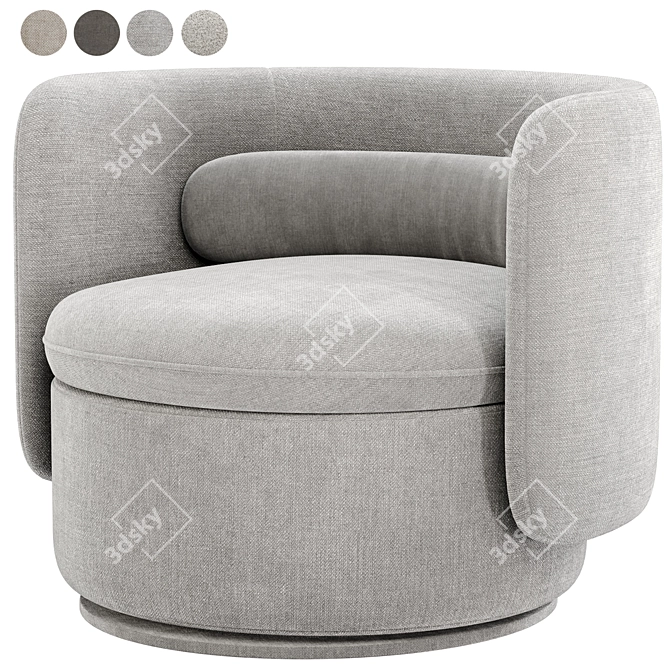 Italian Elegance at its Finest: Alessandra Swivel Armchair 3D model image 3