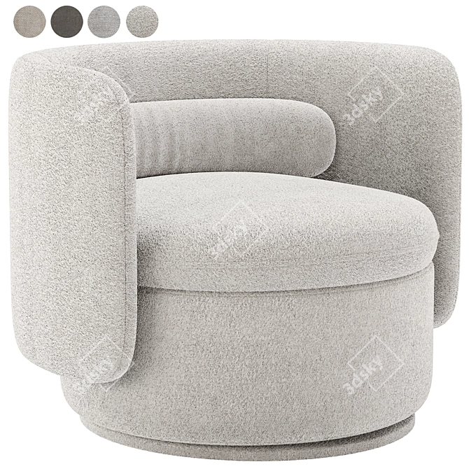 Italian Elegance at its Finest: Alessandra Swivel Armchair 3D model image 4