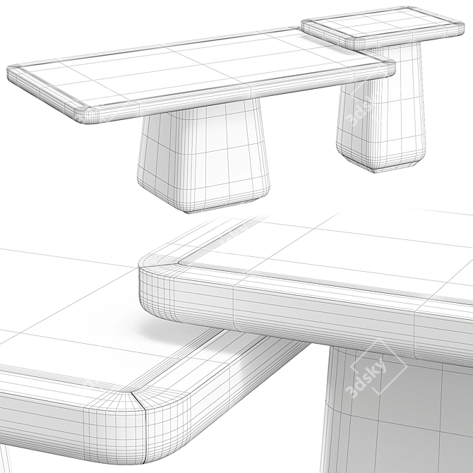 Modern Frank Center Table 3D model image 4