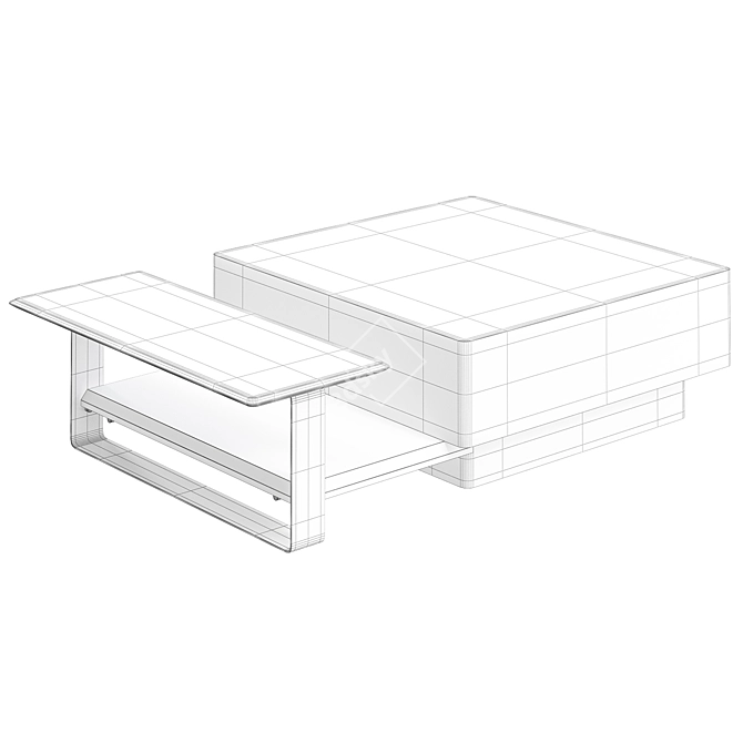 Modern Geometric Center Table 3D model image 2