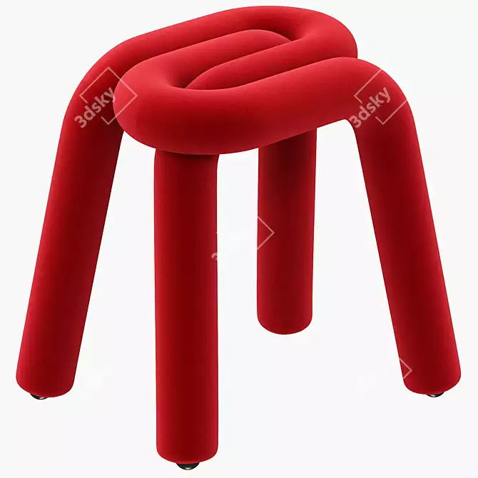 Bold Orange Mustache Stool: Vibrant and Versatile! 3D model image 1