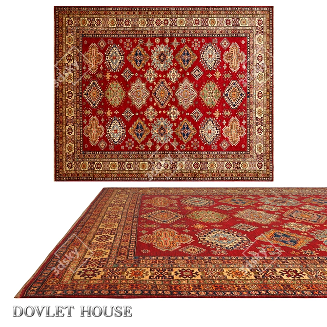 Luxury Kazakh Wool Carpet | DOVLET HOUSE 3D model image 1