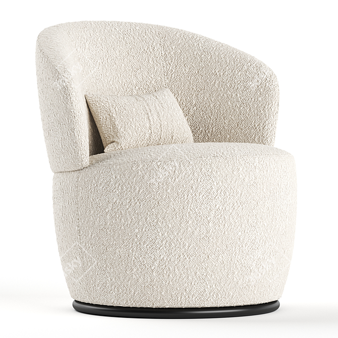 Amber Boucle Swivel Chair 3D model image 1