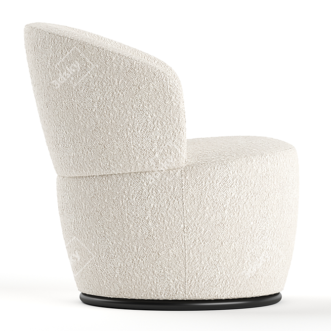 Amber Boucle Swivel Chair 3D model image 2