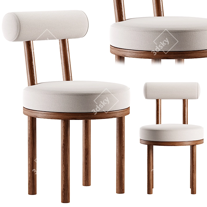 Sleek Moca Chair: Modern Design & Textured Finish 3D model image 1
