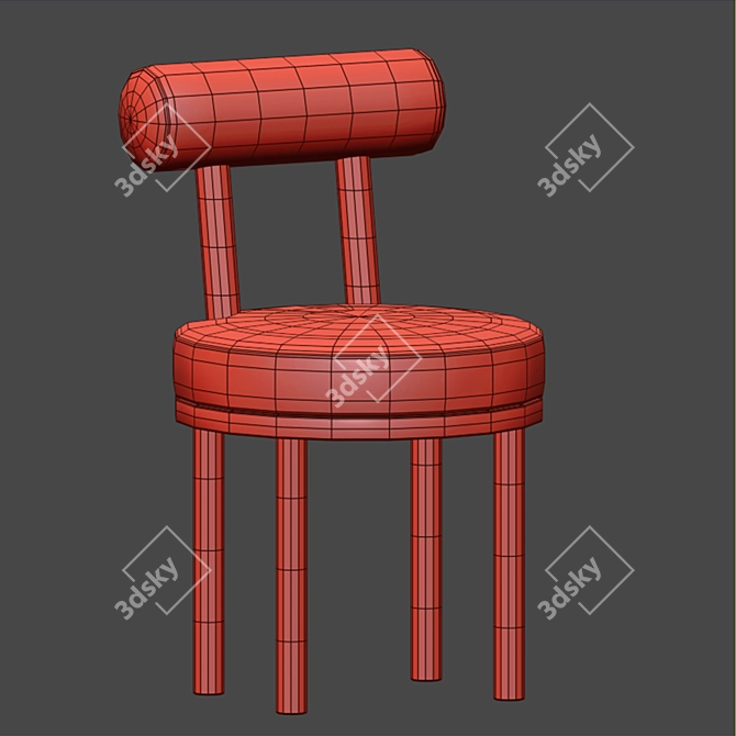 Sleek Moca Chair: Modern Design & Textured Finish 3D model image 2